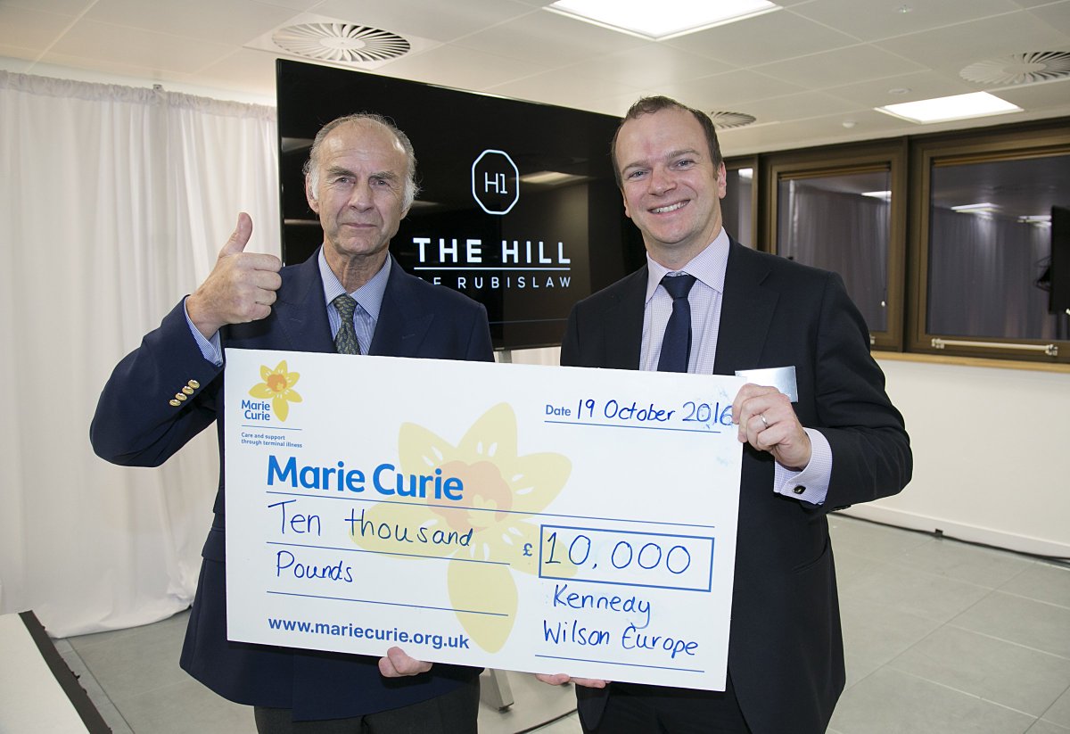 hillofrubislaw's tweet photo. We were delighted to present @mariecurieuk with a donation on behalf of speaker Sir Ranulph Fiennes at our #exploreH1 launch event last week https://t.co/tFPtdAlfcB