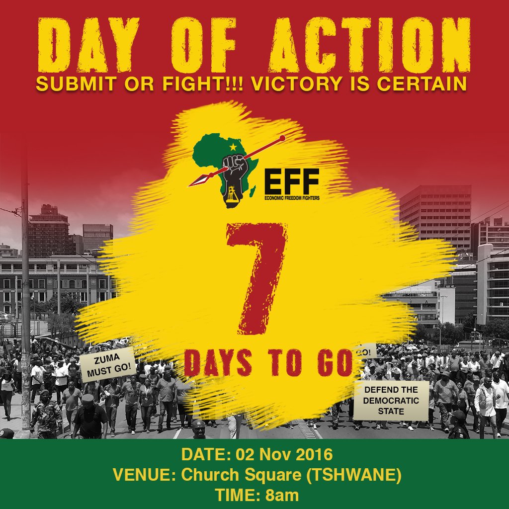 EFFSouthAfrica's tweet photo. 7 Days to go to #DefendTheDemocraticState https://t.co/xZc9rXuzmD