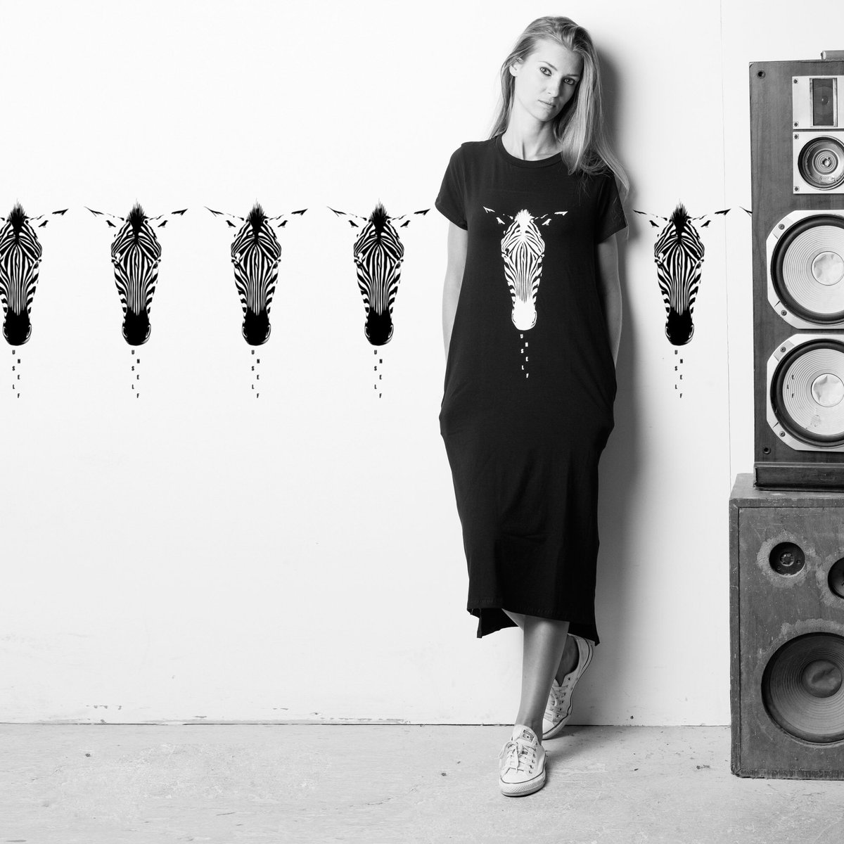 UnselfClothing's tweet photo. Representing a wonderful creature on our #littleblackdress #zebra #safari #vegan #fw16 #fashion #animallove https://t.co/U0BevUYwxl