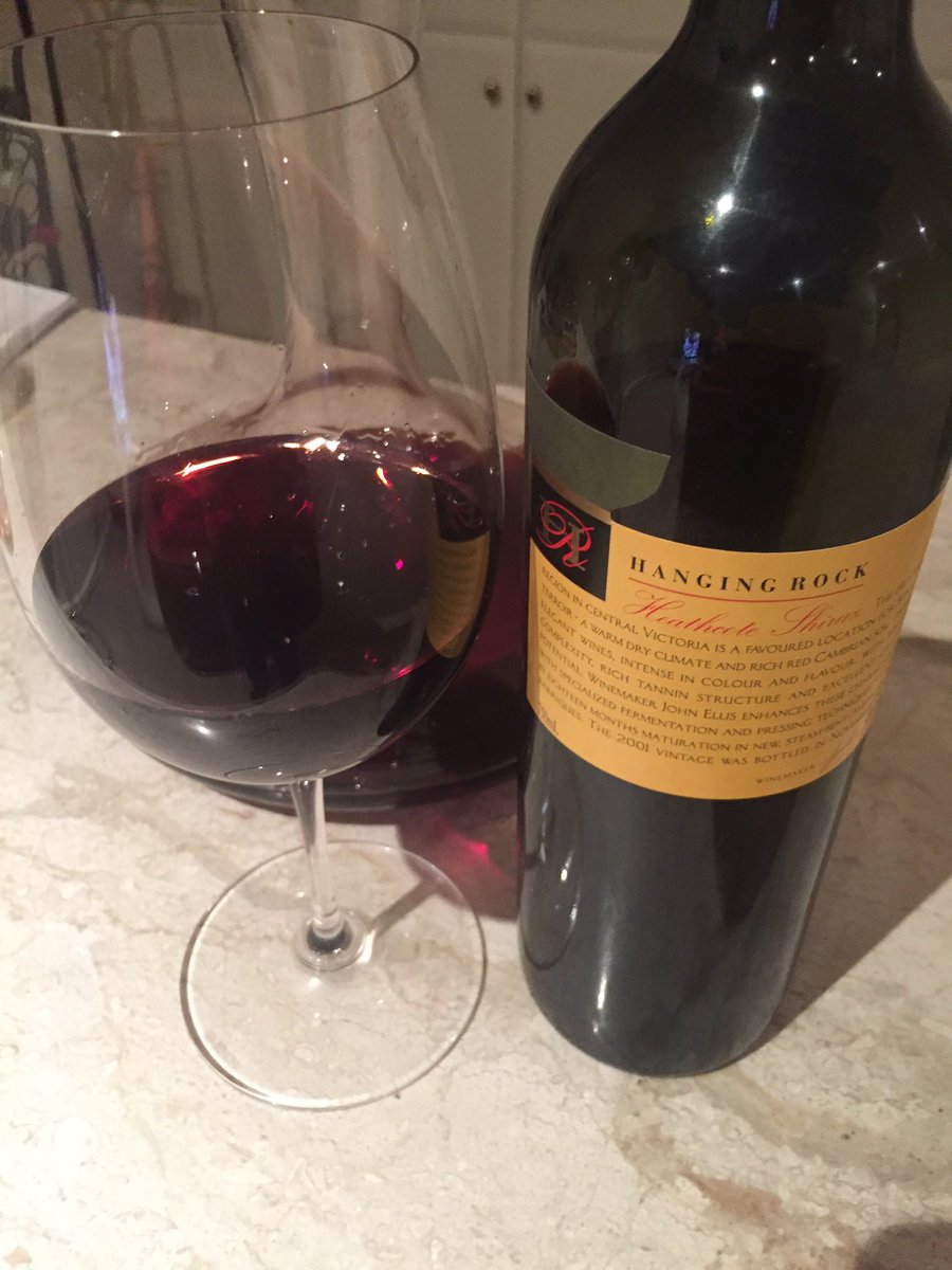 ^C loving this <a href="/HangingRock/">Hanging Rock Winery</a> #Heathcote Shiraz 2001 tonight. Holding up well 🍷👍🏼<a href="/Peters_Anthony/">Tony</a> @AWTG100