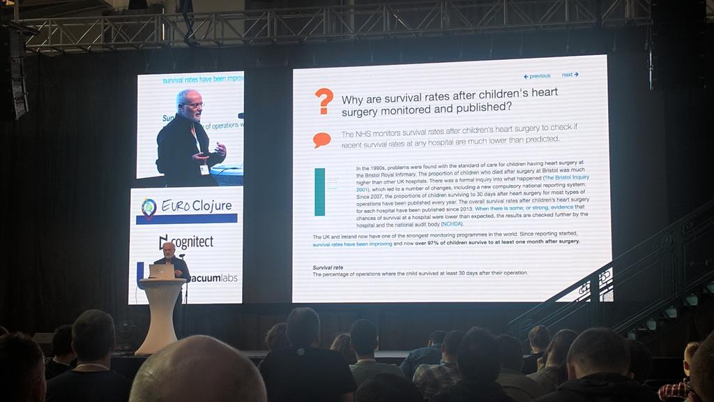 DominikPiatek's tweet image. Great talk on communicating statistics of child heart surgery #EuroClojure