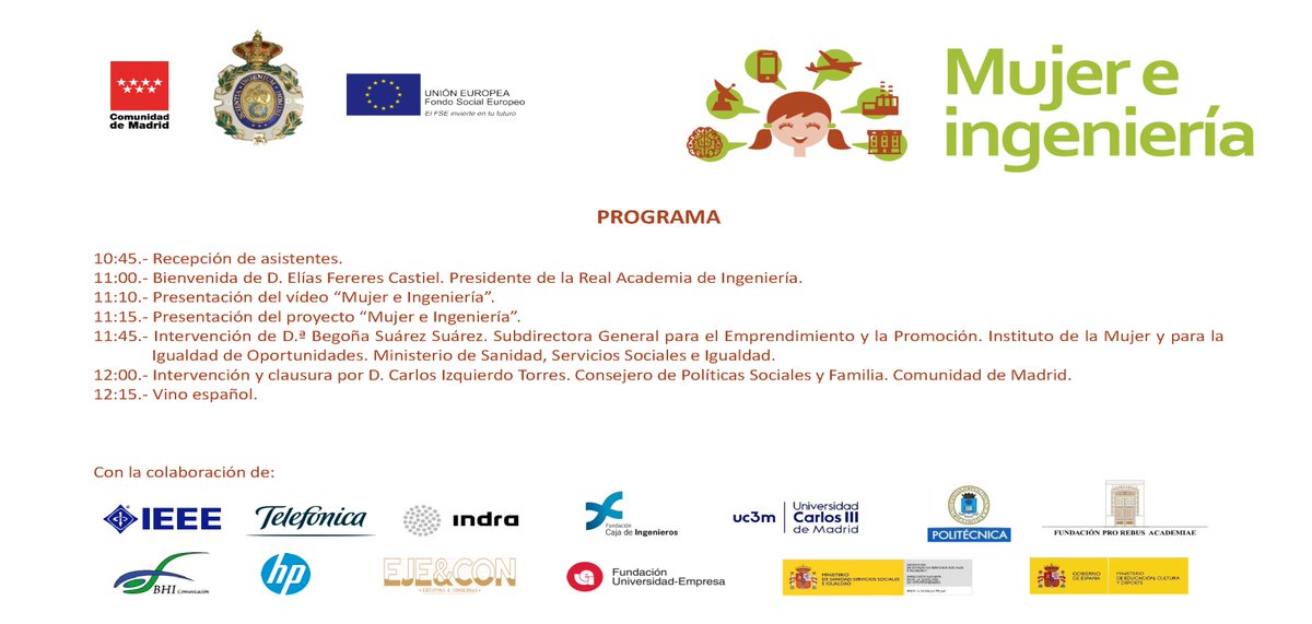 RAI_Ingenieria's tweet photo. Si estás en #Madrid puedes apuntarte a la presentación de #MujerIngeniería en: https://t.co/7mBVAdQnND ¡Quedan pocas plazas, no faltes! https://t.co/4DUzl30Oaf