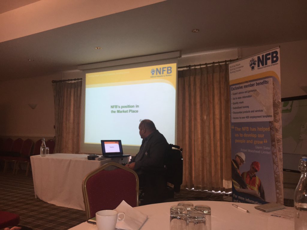 Mark Barber <a href="/nfbuilders/">National Federation of Builders</a> now up explaining #NFB member benefits #SWConstructionConvention