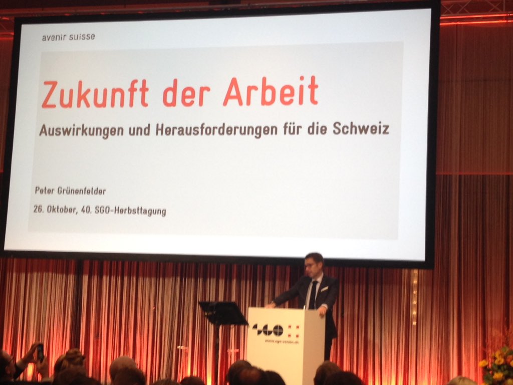 SGO_ch's tweet photo. Wir sind bereits bei der Abschluss Keynote: Dr. Peter Grünenfelder, Avenir Suisse #sgoHT2016 https://t.co/otBKFrIxNh