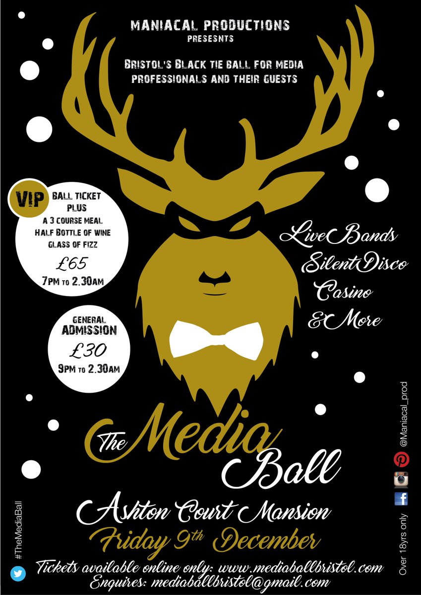 Maniacal_Prod's tweet photo. Not long now until #TheMediaBall Tickets are selling fast, don't miss out on an evening of Glitz &amp; Glamour. Tickets> https://t.co/rkdp2I2VEo https://t.co/P2FXmbxy24