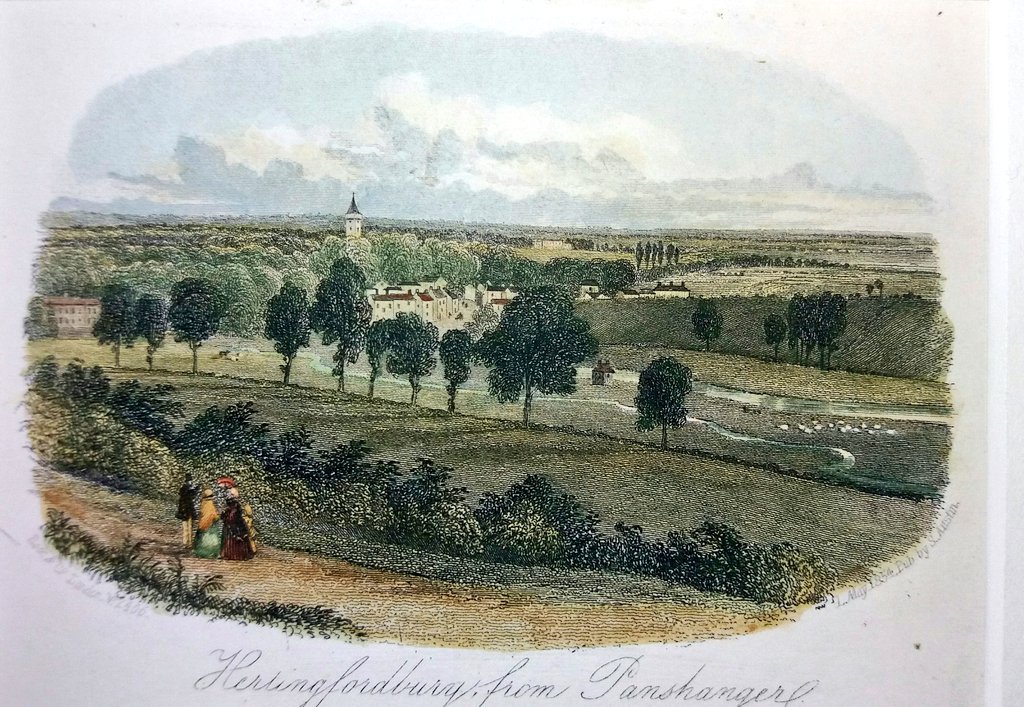 <a href="/PansParkFriends/">Friends of Panshanger Park</a>  Hertingfordbury from <a href="/panshangerpark/">Panshanger</a> c1830