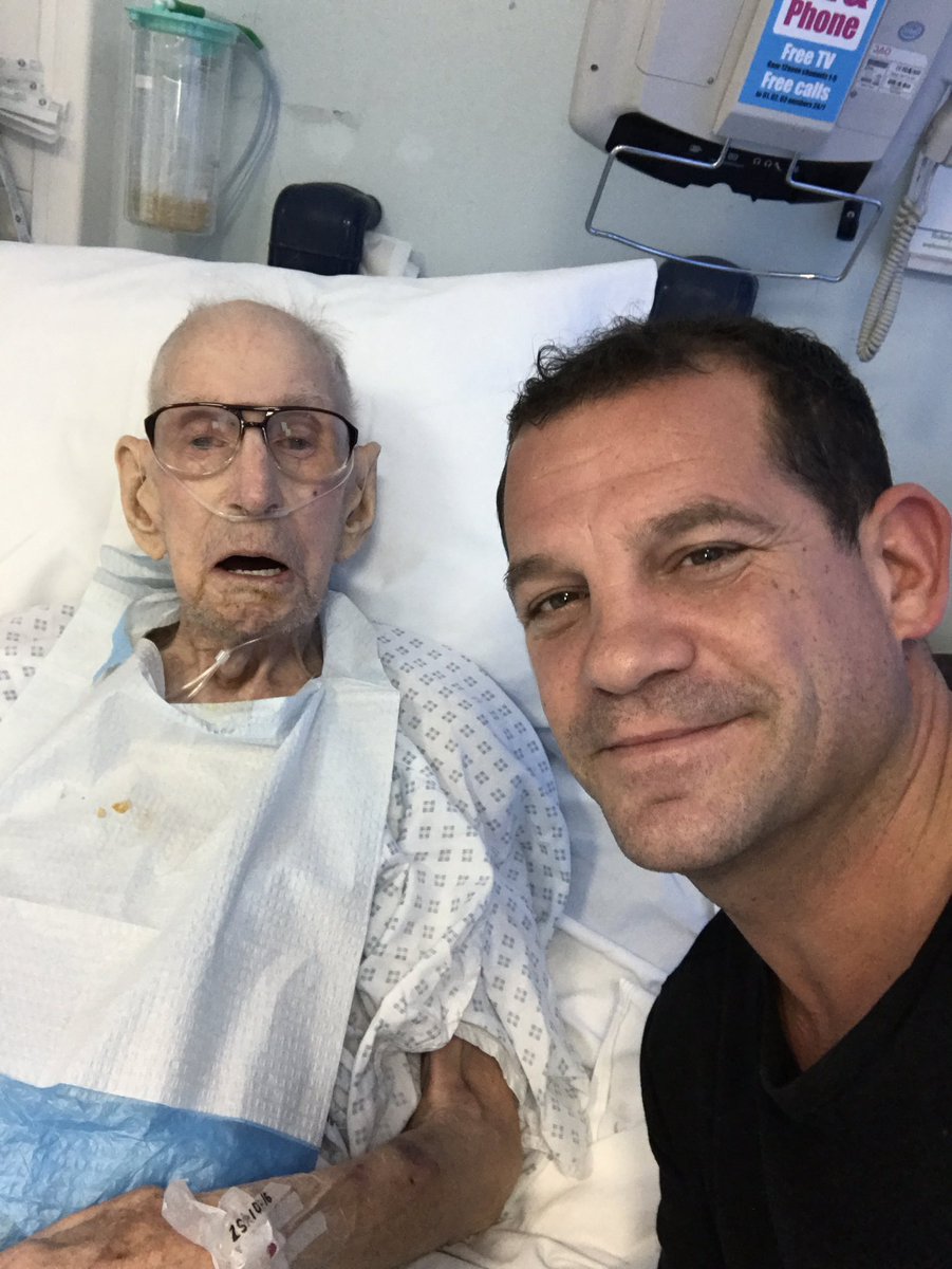 SpencerOliver's tweet photo. Just been to see my 96 yr old Grandad, who had a bad fall last week &amp; broke his hip, looking so much better today. https://t.co/OQ0itnsa0z