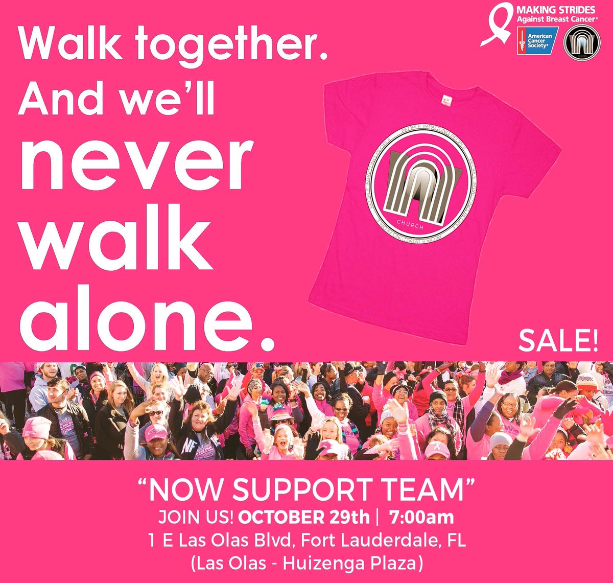 nowchurchfl's tweet photo. Join us October 29 @ 7am as we walk #together to #Impact the community!
We are the #NOWsupport team! https://t.co/vvOcapwNNg