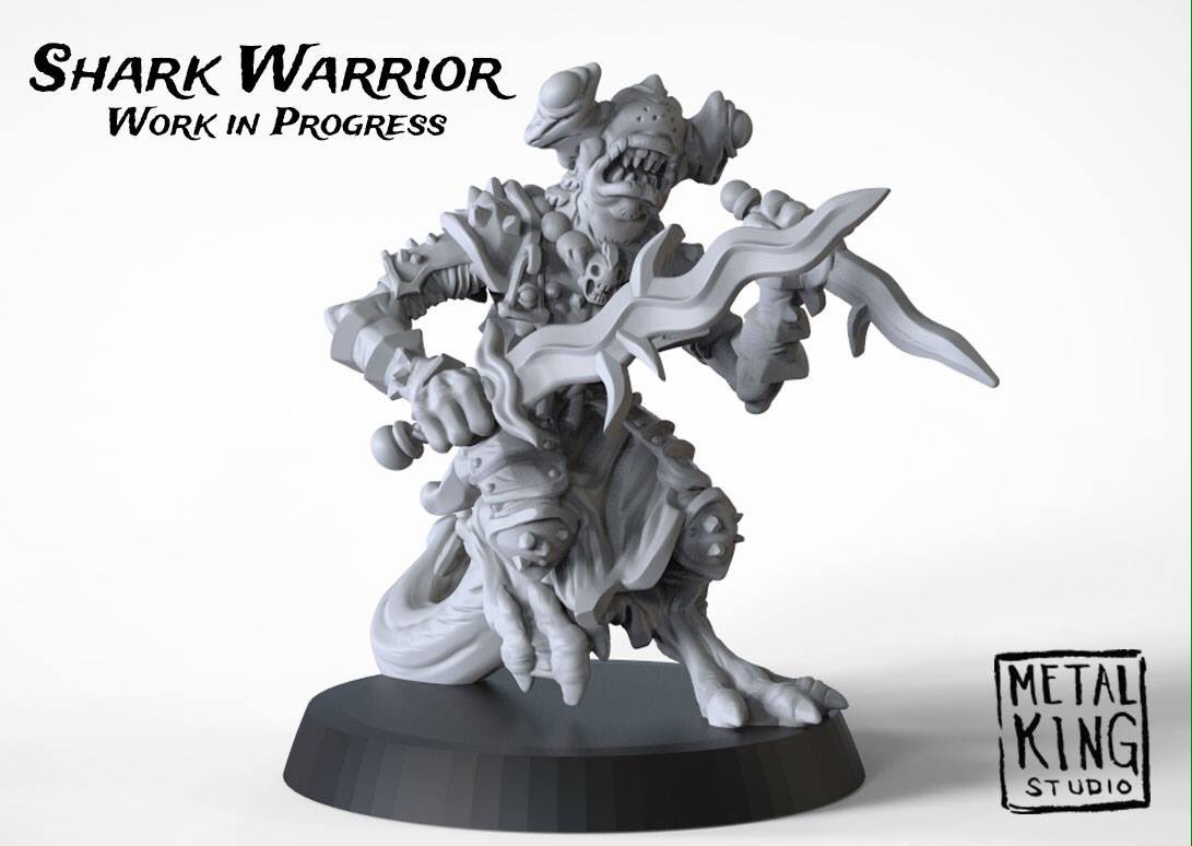 I got to sculpt <a href="/KeeganKayaMcGee/">Keegan Kaya McGee</a> awesome Shark warrior design this week thanks to the #Kickstarter success! Look at that glorious monster!