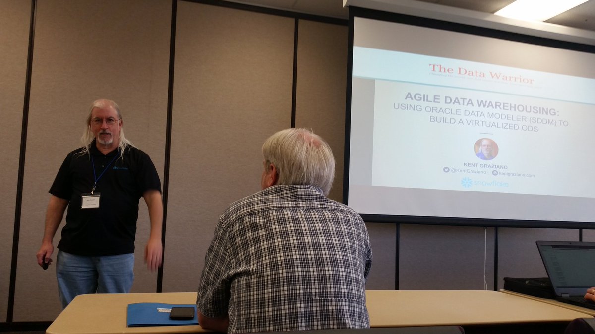 datacheesehead's tweet photo. Starting the morning at #UTOUG with Deep Dives and @KentGraziano talking about Agile DW with Data Modeler https://t.co/lEHW98bzcs