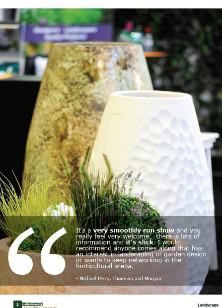 LandscapeEvent's tweet photo. Thanks @mr_plantgeek for your kind words about #Landscape2016 - Check out our Review Mag here https://t.co/y2kSLERvQ8 https://t.co/YcmUbuSgzM