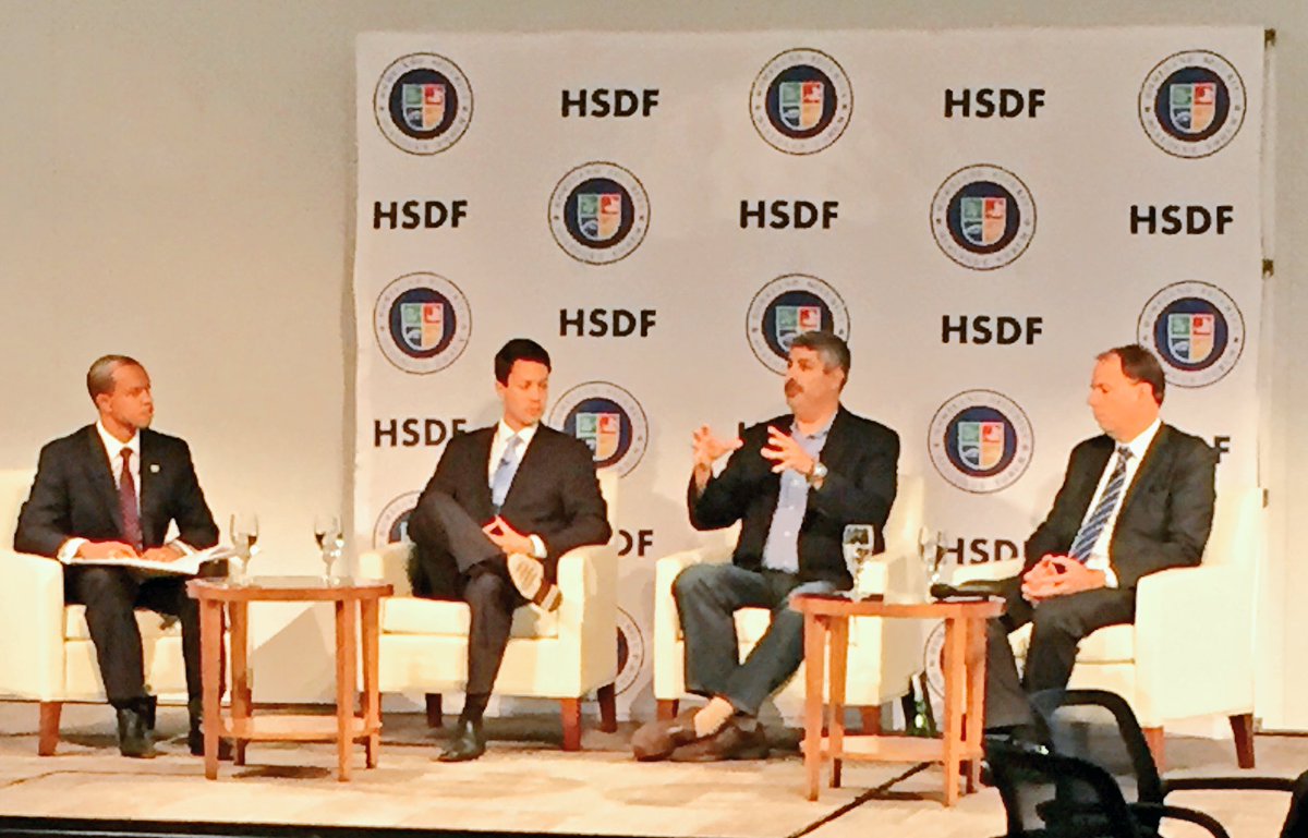 KateMereen's tweet photo. #hsdf panel 2 on #cyber infrastructure w/ @OMBPress Trevor Rudolph, @awscloud Bill Murray &amp; @AdobePolicy John Landwehr. Moderator https://t.co/8E8qaGoqqq