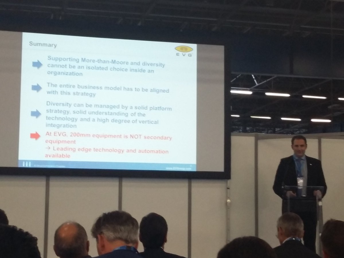 gourania's tweet photo. Markus Wimplinger on how @EVGroup tools modularity helps address diversity of 200mm at secondary equipment market #SEMICONEuropa @SEMIEurope https://t.co/D0lXR7r8xO