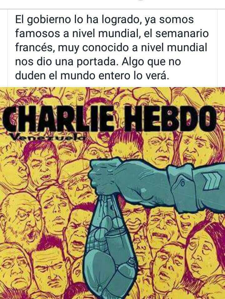 NowVisionNews's tweet photo. Ahora estamos en los ojos del MUNDO,Charlie Hebbo caricaturista de Semanario Frances se ocupa de Venezuela https://t.co/mnxrIwM4wc