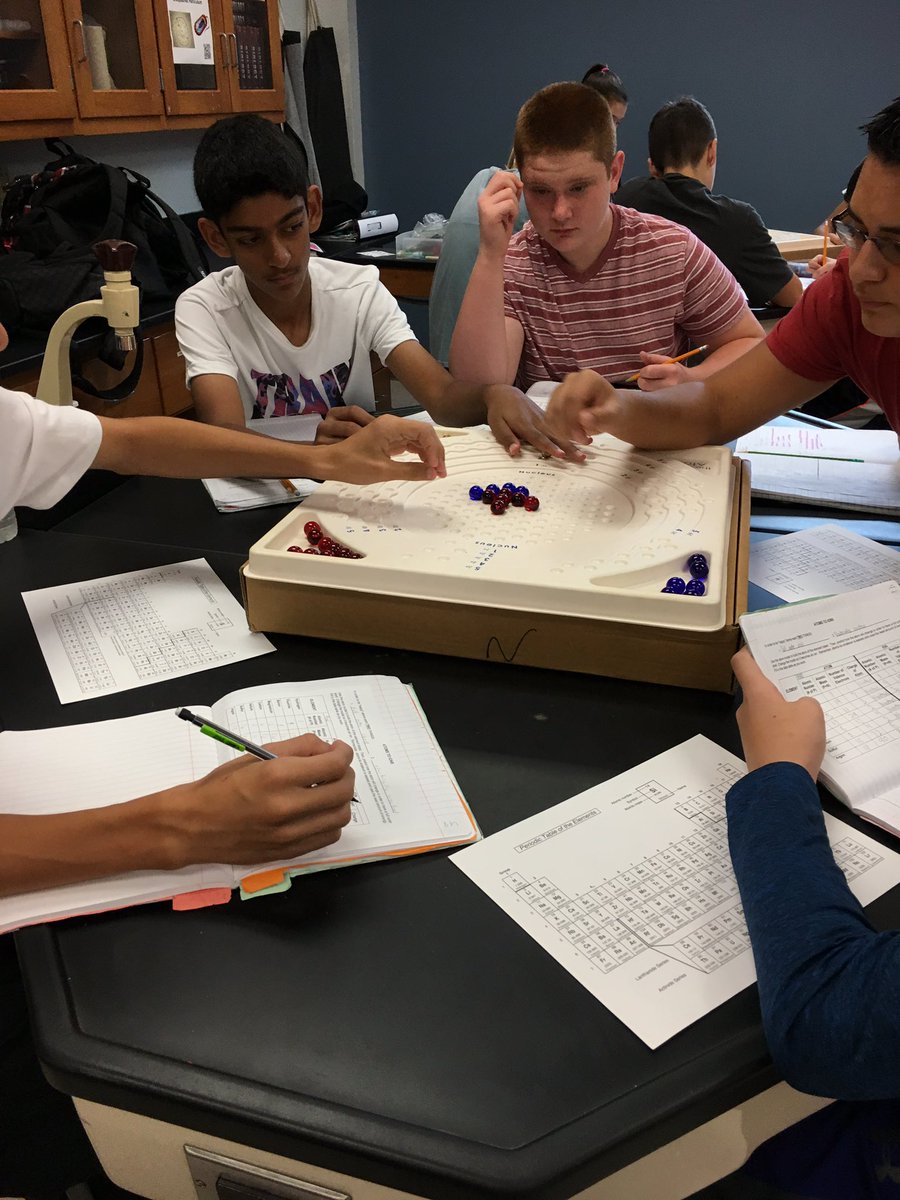 JohnsonScience's tweet image. Modeling how atoms become ions #gcisdavid  #hmsscience