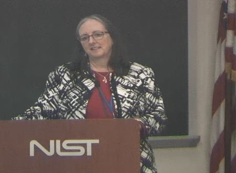 NIST's tweet photo. Now at #SmartGridTiming Karen O'Donoghue @kodonog presents on emerging solutions in time synchronization security https://t.co/Eo87IGmHSm https://t.co/sTx6K3G1uN