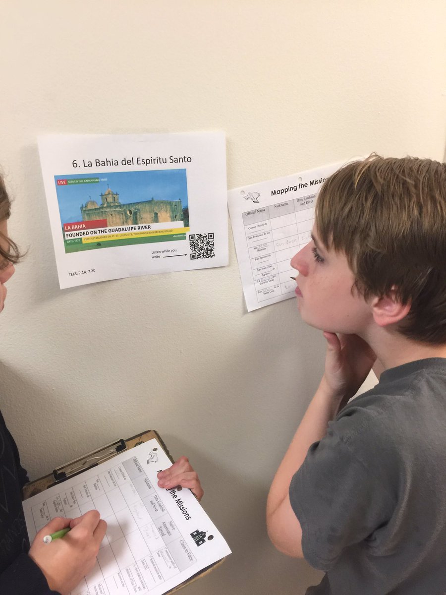 coachlawsonsms's tweet photo. Kids taking notes about the Spanish missions via QR codes! #bisdshines https://t.co/zsHiiBadcx