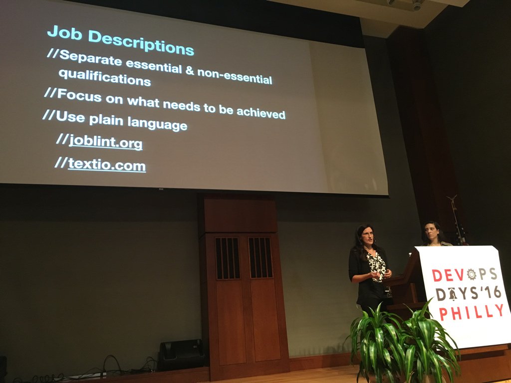 bridgetkromhout's tweet image. Run your job posting through a linter to look for unintentional bias. @PhillyKait @mrsmodernamazon #devopsdaysphl