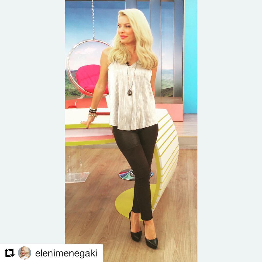milla_code's tweet photo. H αγαπημένη @Eleni_AlphaTV με παντελόνι @milla_code styled by @georgiasin στον @ALPHA_TV !!! #eleni #elenimenegaki #milla #milla_code https://t.co/nFryxALHj6