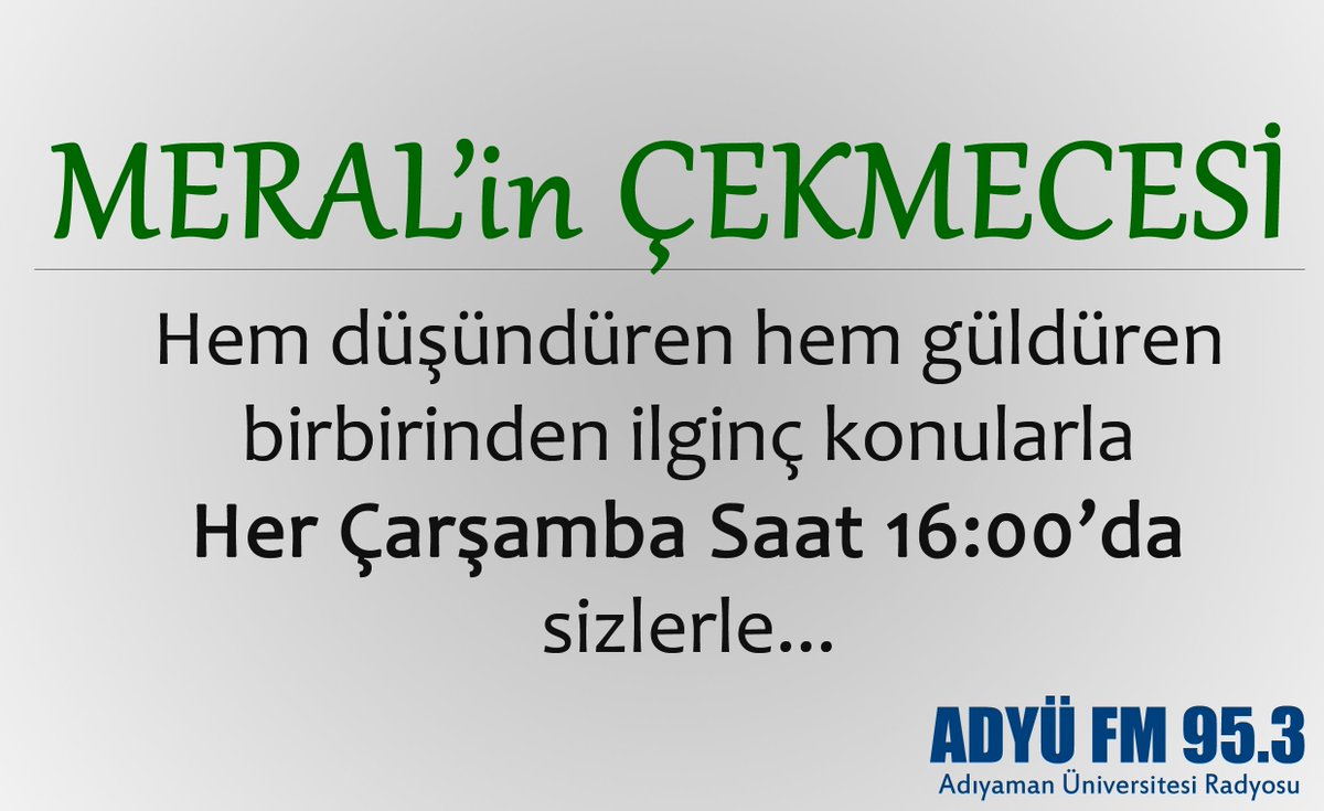 ADYUFM's tweet photo. MERAL'İN ÇEKMECESİ'nde konumuz "Renkler ve Renklerin Hayatımızdaki Etkisi"
#BenimRengim etiketiyle düşüncelerinizi bizimle paylaşabilirsiniz https://t.co/XFmx1dRVUi
