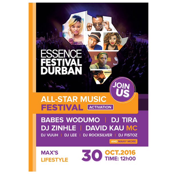 essencefest's tweet photo. #MoveWithEssence: Sunday, 30th Join us at MAX's Lifestyle, Durban at 12pm. Joined by heavy weights in entertainment #EssenceFestDBN https://t.co/26pDEq4UoQ