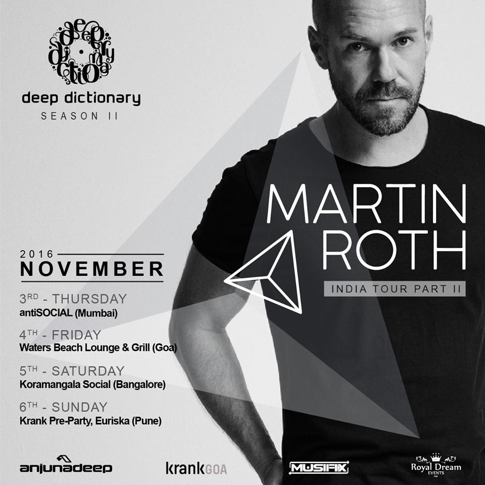 The always brilliant <a href="/djmartinroth/">An Analog Guy</a> is back in India early November

03.11 #Mumbai
04.11 #Goa
05.11 #Bangalore
06.11 <a href="/KrankGoa/">Krank Goa</a> Preparty #Pune