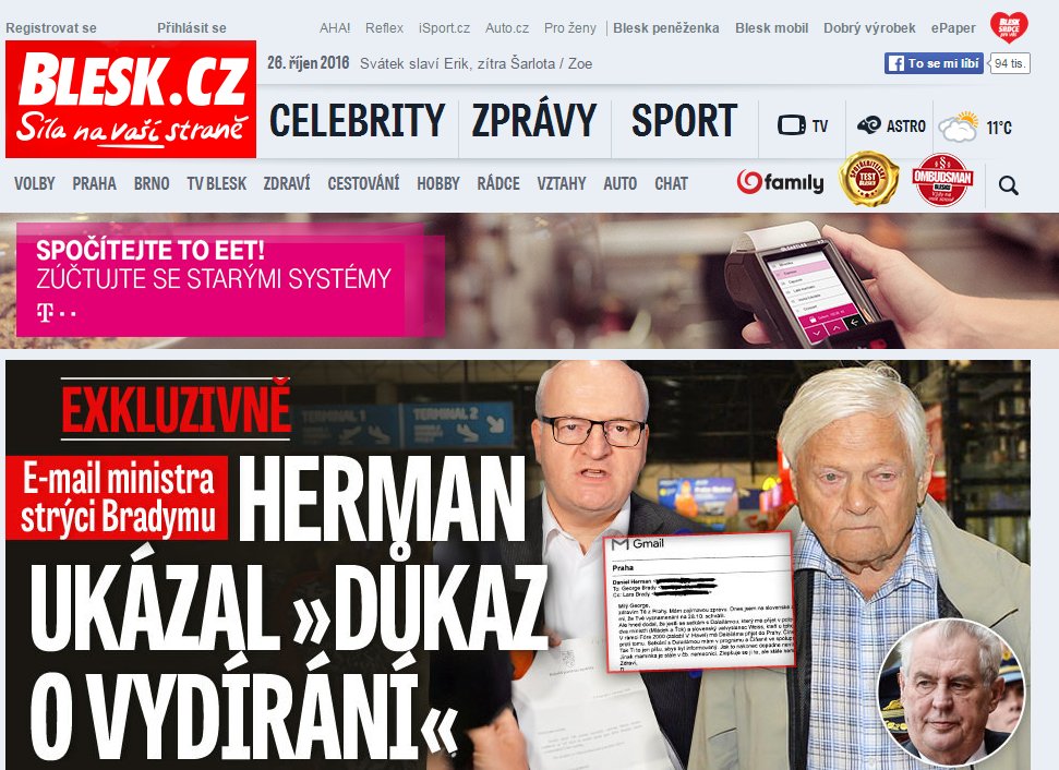 Blesk.cz překonal v září hranici 2,5 milionů RU (2 638 000) a zároveň poprvé v historii získal více než 200 milionů page views