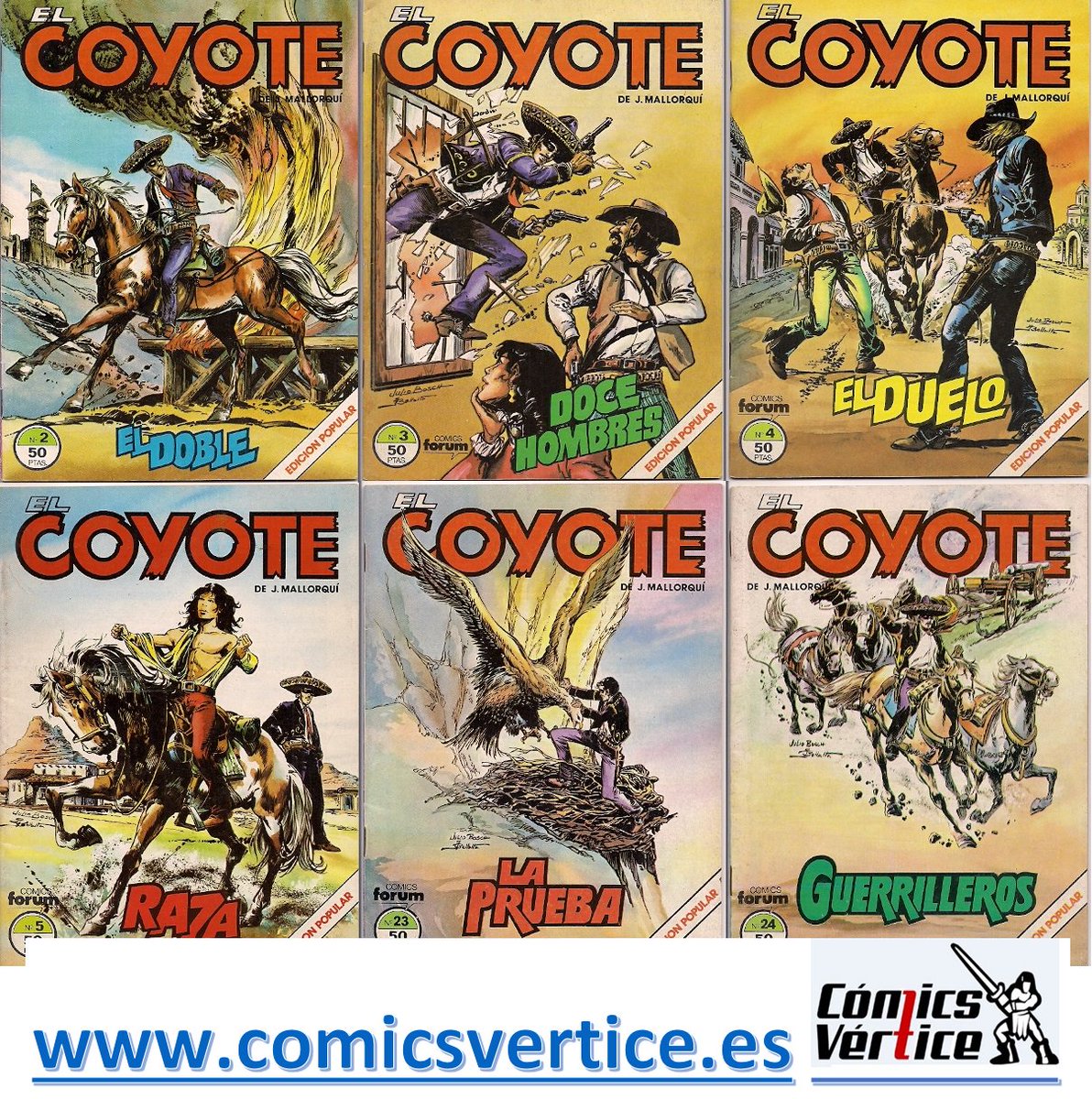 Jose #Mallorquí, traductor y escritor, autor de el coyote, en este caso de #Forum. Disponible en #cómics #vértice. 
comicsvertice.es/index.php?id_c…
