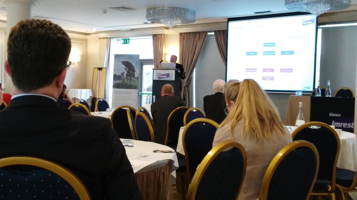 FJDairy's tweet photo. Prof Dick Werling, Vet Coll London "I'm excited by new product due to drug resistance and inconsistent mastitis vaccines" #elanco #imrestor https://t.co/Q3J9Royqis