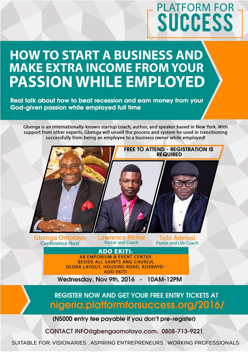 MeetGbenga's tweet photo. Registered for this Seminar yet? It's FREE and promises to be LIFE ALTERING #Platform4Success Register FREE: https://t.co/lv0iF2I61D https://t.co/WCWmyock1b
