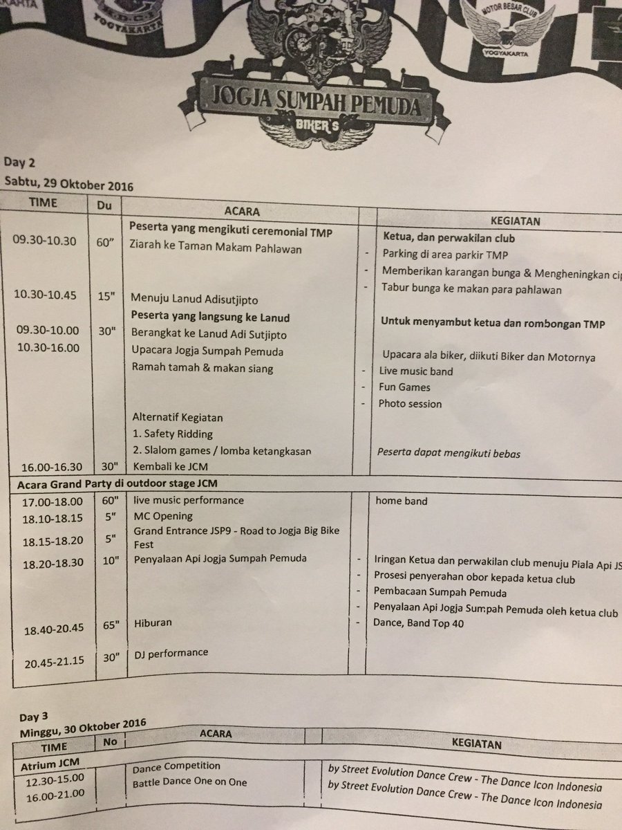 SeputarEvent's tweet photo. Rundown event @imbijsp yg akan berlangsung mulai Jumat 28/10 s/d Minggu, 30/10 2016 #LivetweetSE https://t.co/NzS3BAhgWB
