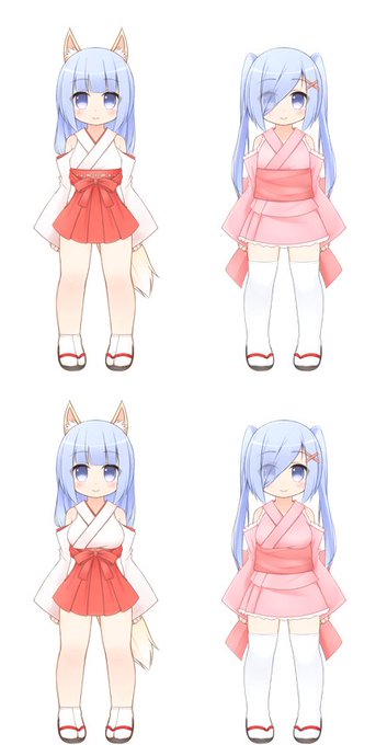 巫女と浴衣。
メニューのフォントとデザインを変更。 