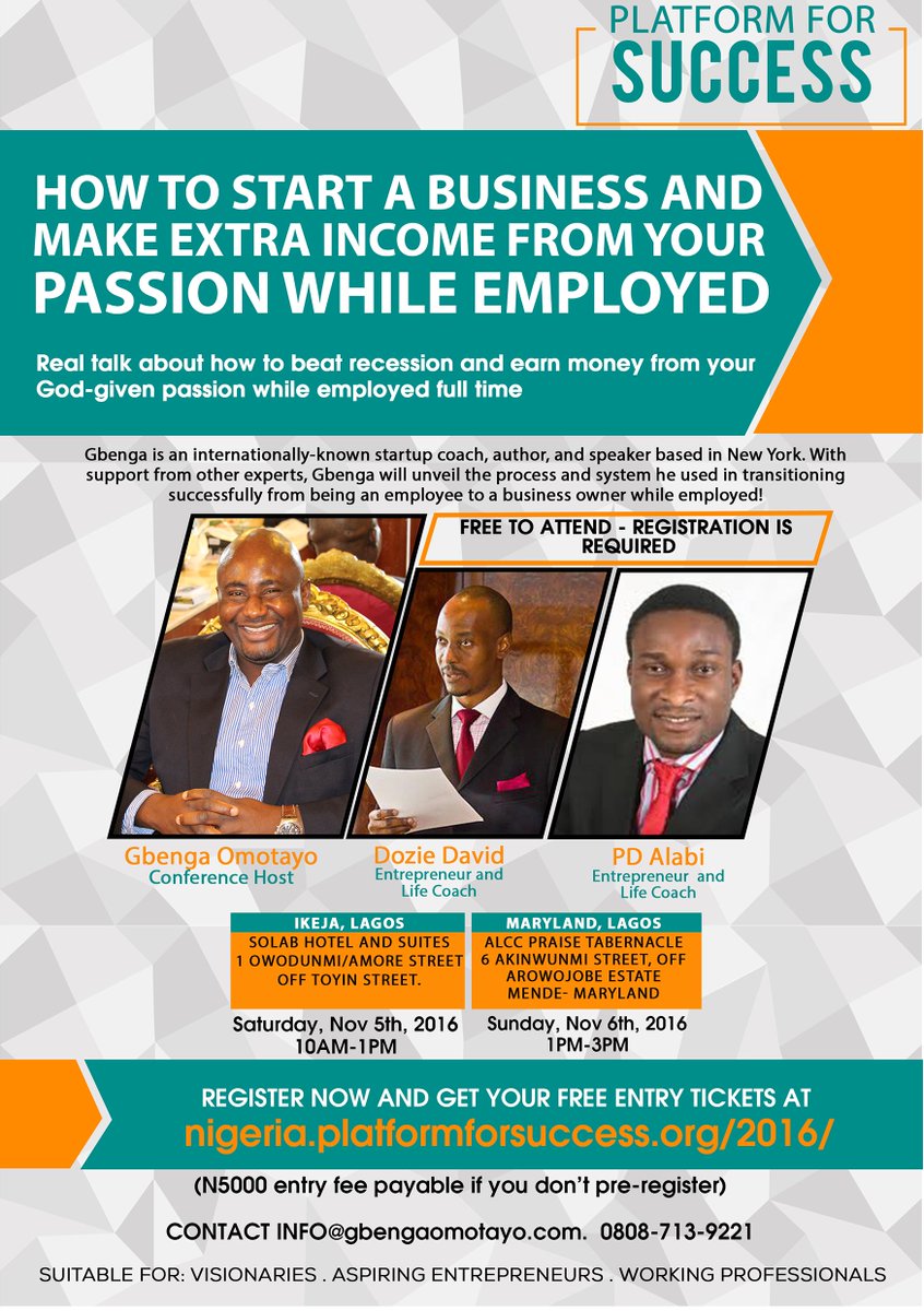 MeetGbenga's tweet photo. Registered for this Seminar yet? It's FREE and promises to be LIFE ALTERING #Platform4Success Register FREE: https://t.co/lv0iF2I61D https://t.co/WCWmyock1b