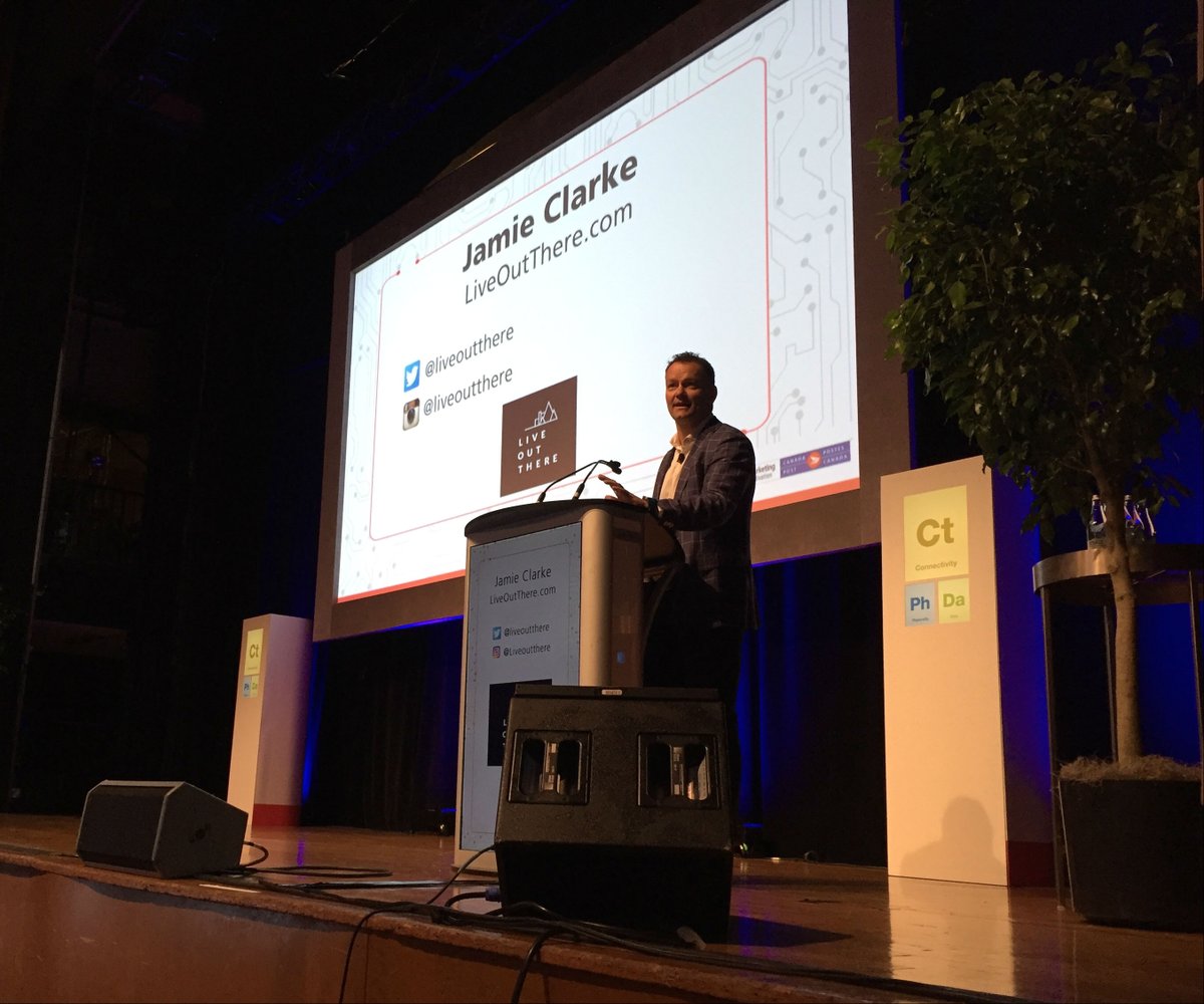 __SOTR__'s tweet photo. Yesterday: @JC_Climbs delivering #keynote for #TITB2016 @liveoutthere #adventureofbusiness (photo cred. @canadapostcorp) https://t.co/zzwTRuezoW