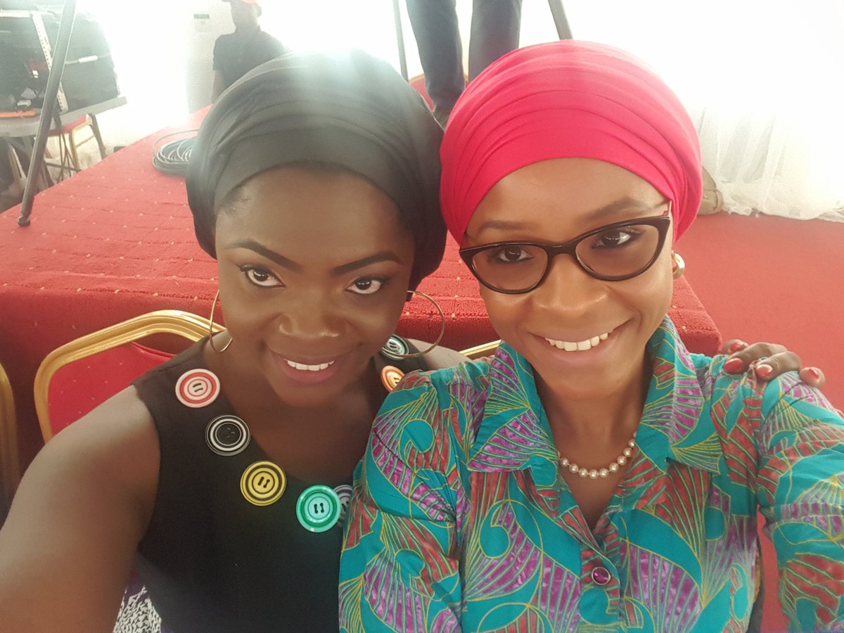 AishaAK49's tweet photo. @AbangMercy and I twinning at the ongoing #NMC2016 event happening now in Abuja...@obyezeks granting interviews. #LearningEveryday. https://t.co/8wOOyaNDNY