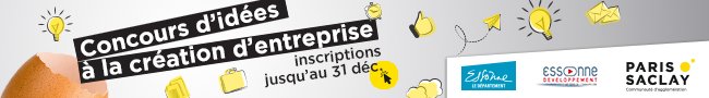IniEssonne's tweet photo. La Communauté Paris Saclay lance sa 3ème édition du "Concours d'Idées à la Création d'Entreprise".
Inscription sur https://t.co/bFMUDu0GPP https://t.co/Ngcrkkh8NW