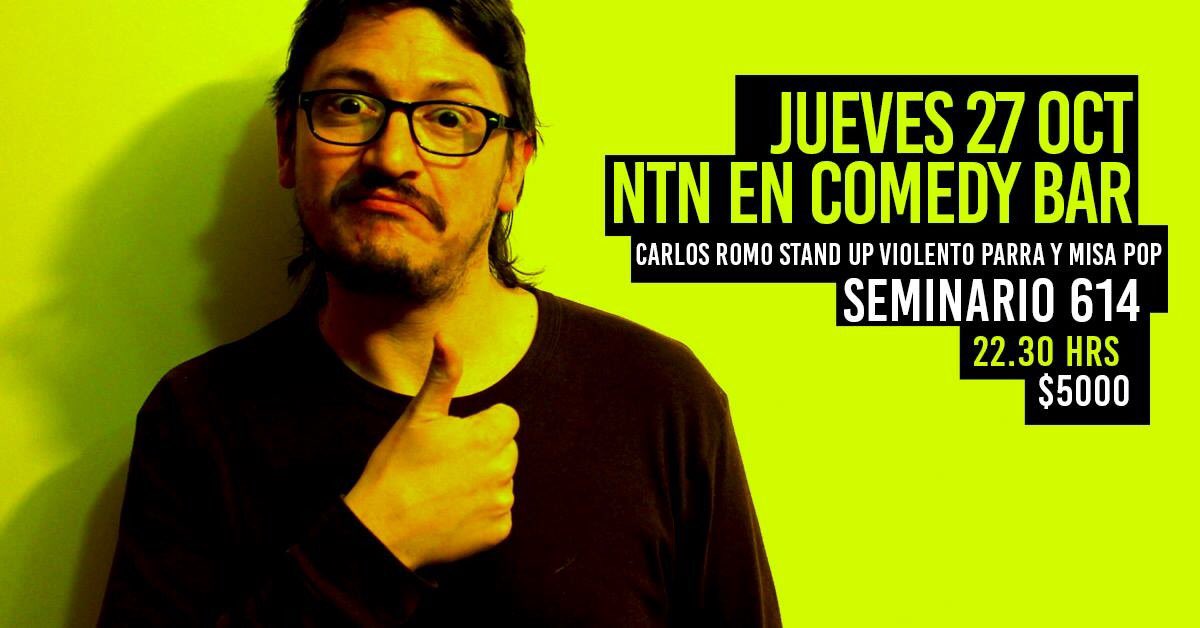 ProgramaNTN's tweet photo. Gracias a la Dina, Parque Arauco tiene una pena, negro de mierda jose. Violento Parra y la trova ABC1 llegan este jueves al @comedyrestobar https://t.co/7Cth1HtcyQ