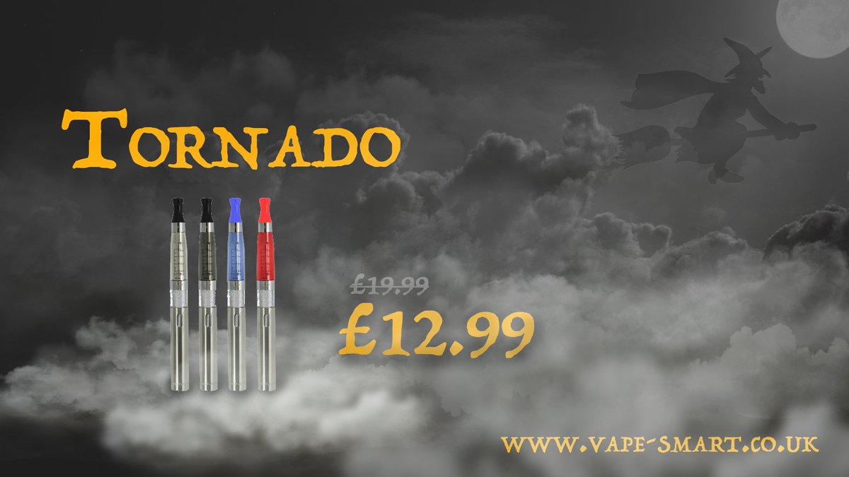 VapeSmartUK's tweet photo. Halloween Deal: Tornado! 
Great starter kit reduced from £19.99 to now £12.99
Keep an eye out for more spooky deals!
https://t.co/LX0gAyFI8D https://t.co/aBMp1WxZDP