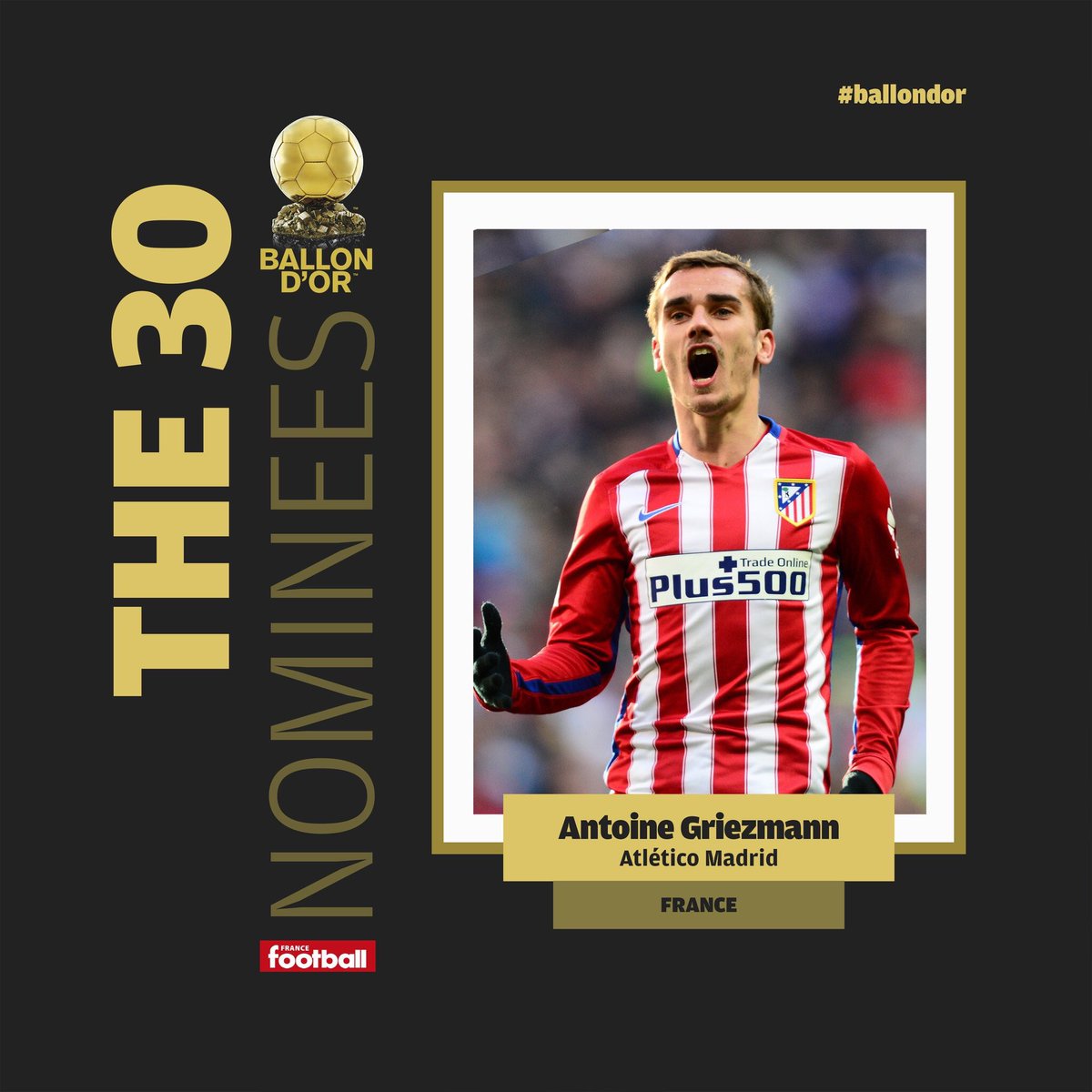 AntoGriezmann's tweet photo. C'est aussi grâce à mes coéquipiers et aux coachs que je peux prétendre aujourd'hui à ce prestigieux titre, je tiens à les remercier. 💪🙏 https://t.co/GkSbloZyvA