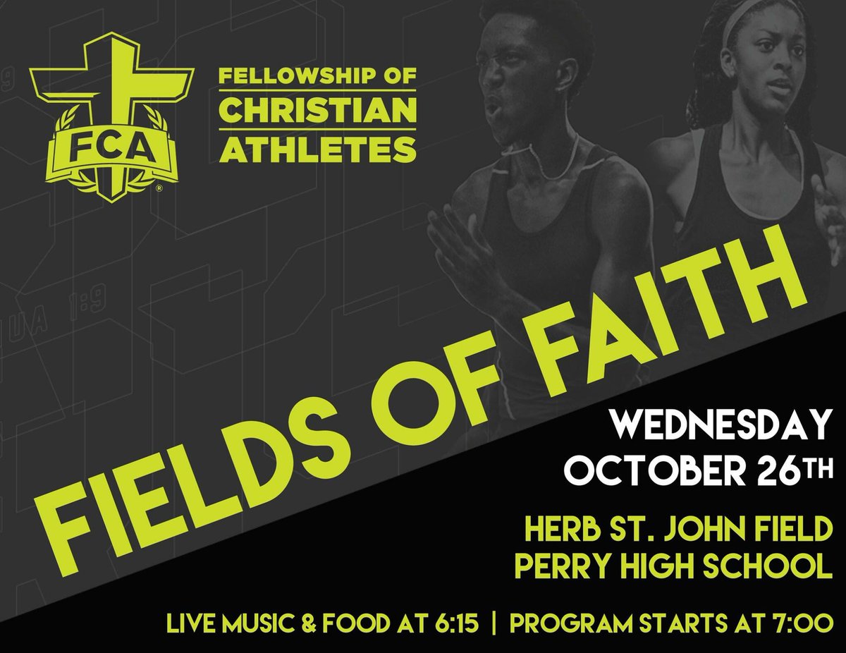 FCAFlintRiver's tweet photo. TODAY is the DAY! Live Music and Food at 6:15 pm. Program starts at 7:00 pm. Perry High Football Stadium. BE THERE!#PerryFIeldsofFaith https://t.co/rSLzf9VCuD