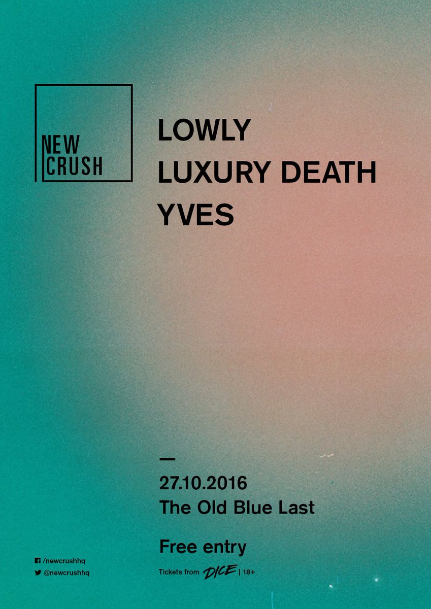 Our pals <a href="/NewCrushHQ/">New Crush</a> get crushin' w/ @lowlyband <a href="/luxury_death/">Luxury Death</a> &amp; <a href="/yvesband/">이브</a> tomorrow >> bit.ly/2alHEF4