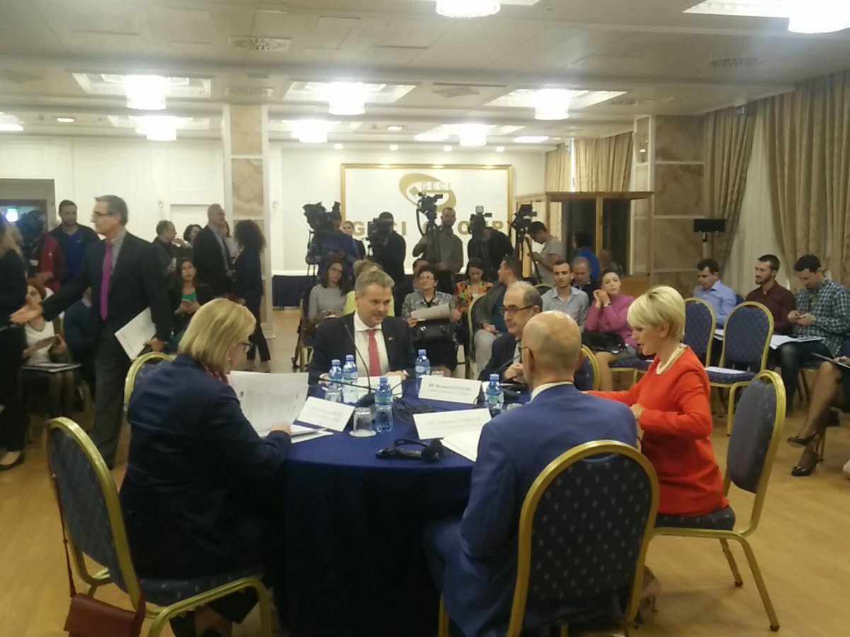 FlorencQosja's tweet photo. About to Start: conference From Paris To Rome, regional cooperation in #Balkan with Min. #Gjosha Amb. @josattler #Schütz #Fituossi #Cutillo https://t.co/f9iXnOE5tP