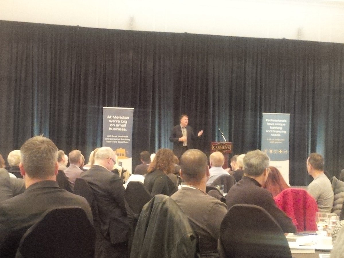 AdakisAngela's tweet photo. @MeridianCU #SBAB2016 with keynote speaker @DavidChilton @wealthy_barber https://t.co/qpE3Ug3KR4