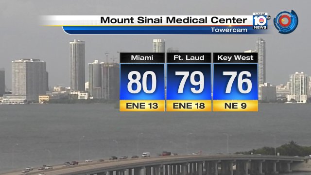 Good morning South Florida! It's windy & mostly cloudy for today. Forecast high 84° #Flwx #HappyWednesday https://t.co/AYW5d51rmw