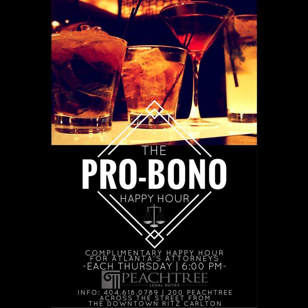 PLSAtlanta's tweet photo. Join us for our weekly Happy Hour Event  at Peachtree Legal Suites tomorrow, October 27th at 6:00 p.m https://t.co/efCBz5Mu5x