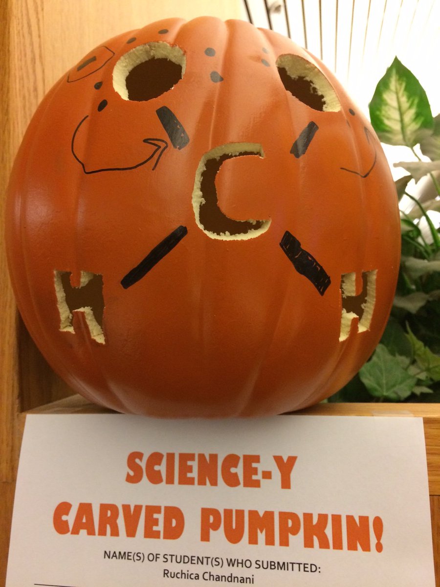 umichSLC's tweet photo. They carved 'em. You should come and look at 'em! On display thru October 31 at the SLC - 1720 CHEM. #sciencepumpkins https://t.co/ECjh253zz7