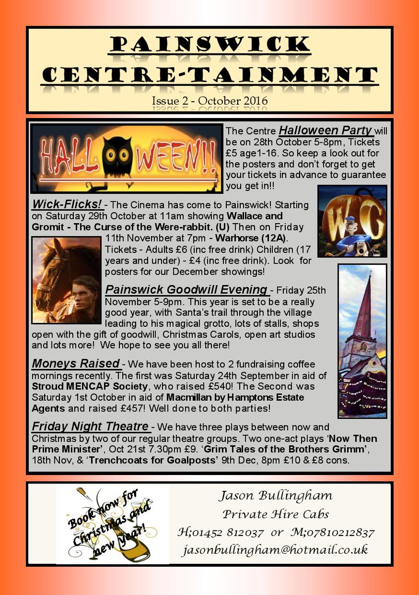 PainswickCentre's tweet photo. Current issue of whats on @painswickcentre https://t.co/ZBIREC965k