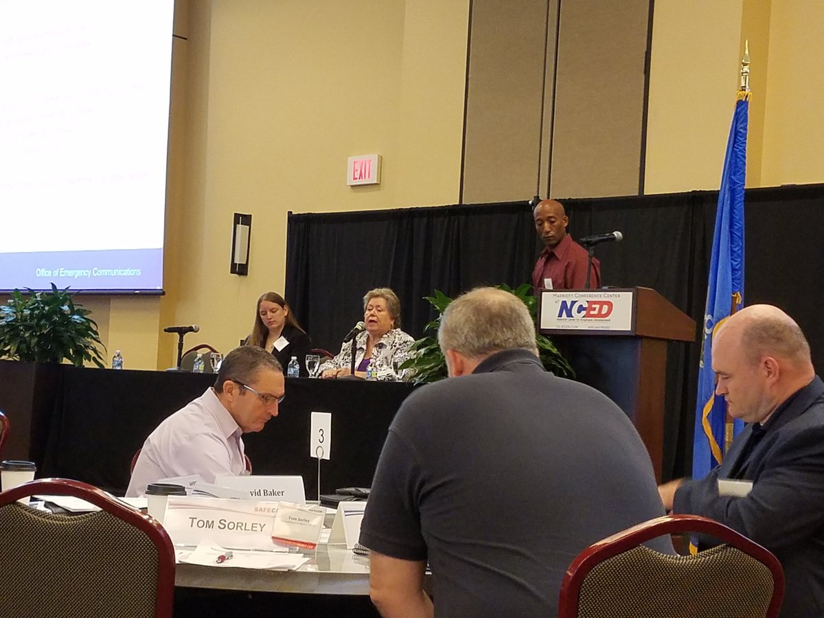 StoddardBA's tweet photo. Marilyn Ward #NPSTC addressing the next strategic planning review of past, present,& future technologies survey @ #OEC #SAFECOM #NCSWIC mtg https://t.co/NKkrdn9oN1