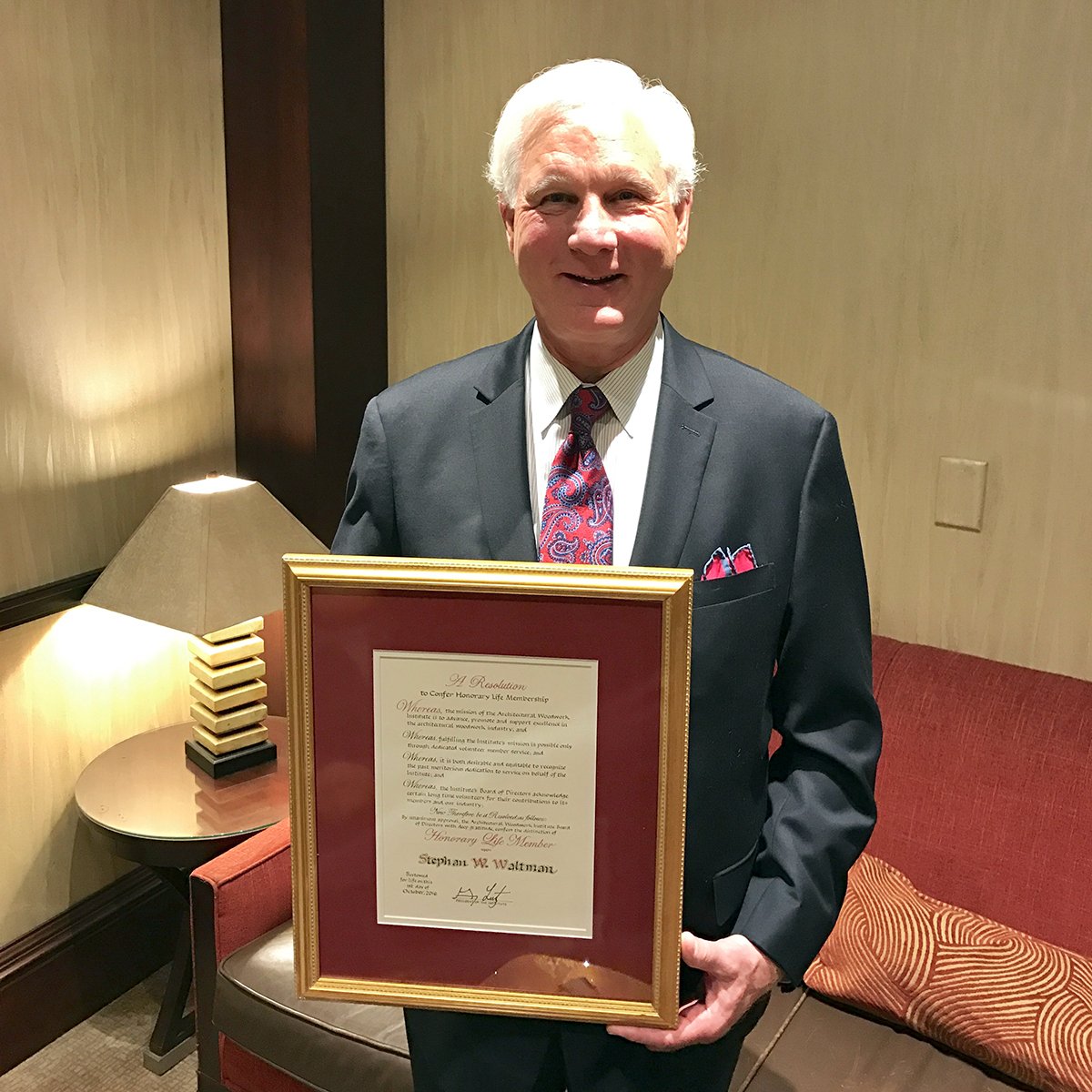 stilesmachinery's tweet photo. Congratulations to our own Stephan Waltman for receiving Honorary Life Membership from @ArchWoodworking during #AWI2016 this week. https://t.co/38hoXjgjUV