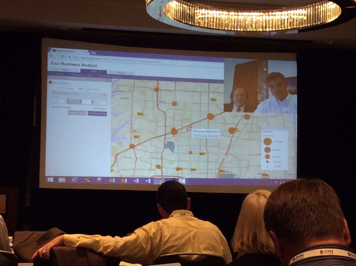 SiAction's tweet photo. Live demo of smart symbols &amp; smart map search in #BusinessAnalyst web to understand retail opportunity &amp; competition at #CCIMThrive @esri https://t.co/jcLgtvOBrr
